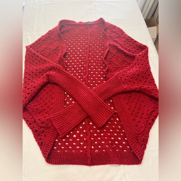 Woman’s Red Sweater Cardigan by R&B - Picture 1 of 6